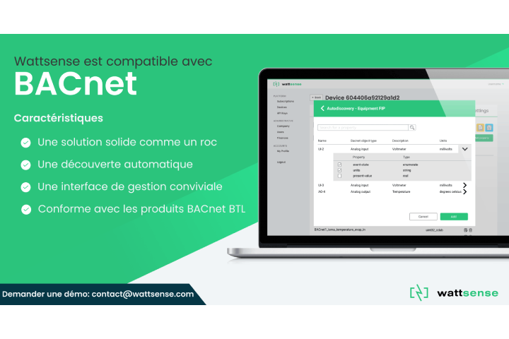 A la Une : Wattsense est compatible avec BACnet