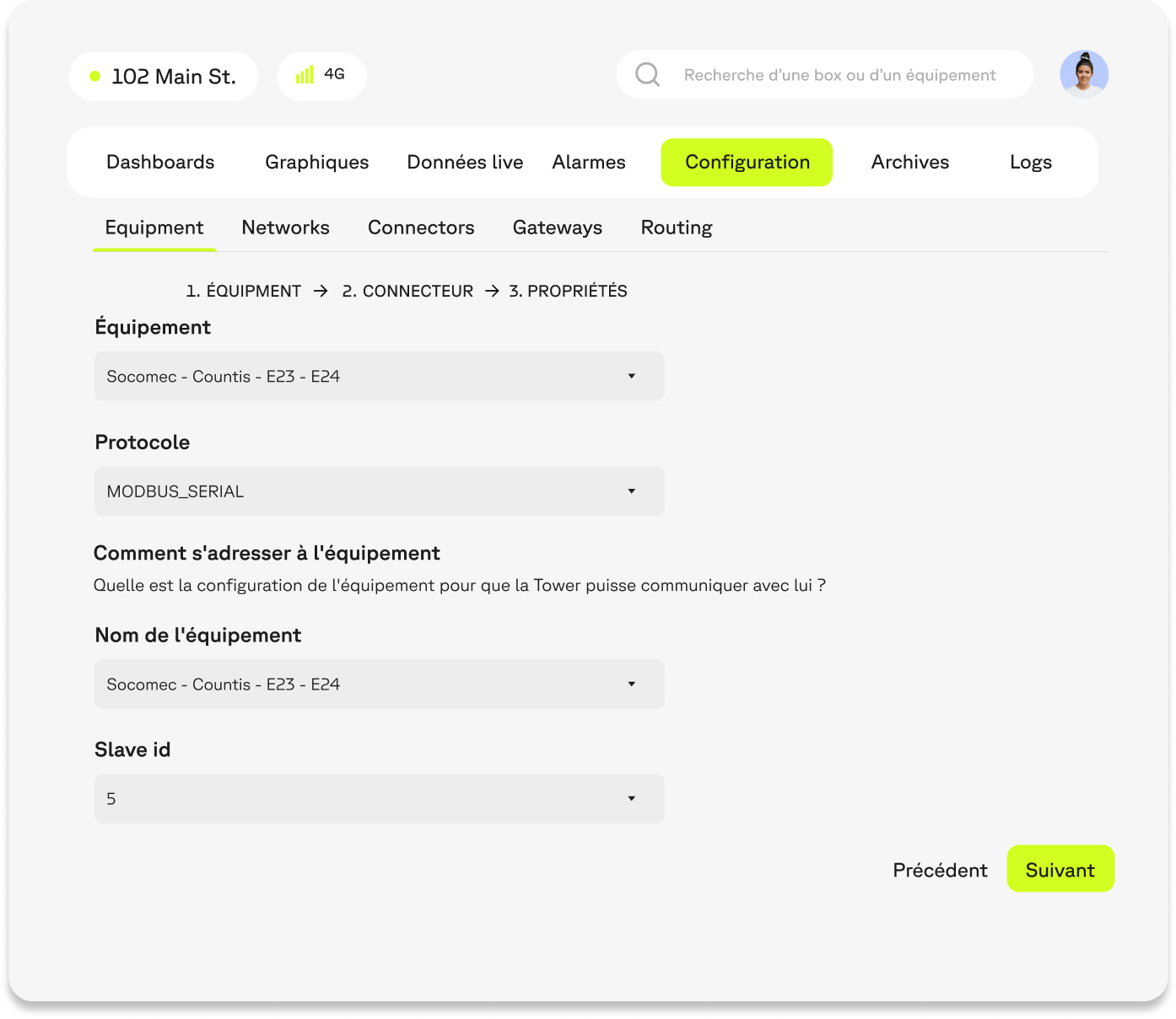 Aperçu de la fonctionnalité configuration à distance de la solution Wattsense