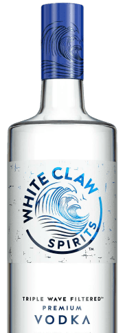 Vodka White Claw™ Premium. El texto en la imagen dice: "El primer vodka Triple Wave Filtered™ del mundo".