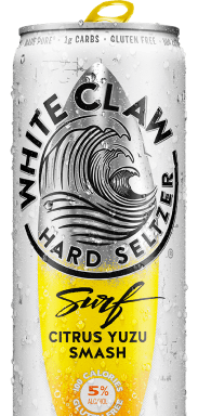 White Claw® Surf Hard Seltzer. El texto en la imagen dice: "Una colisión llena de sabor".	