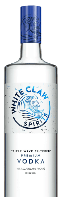 Vodka White Claw™ Premium. La botella gira para destacar diferentes elementos.		
