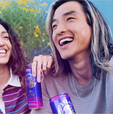 Two friends enjoying White Claw 0% Alcohol