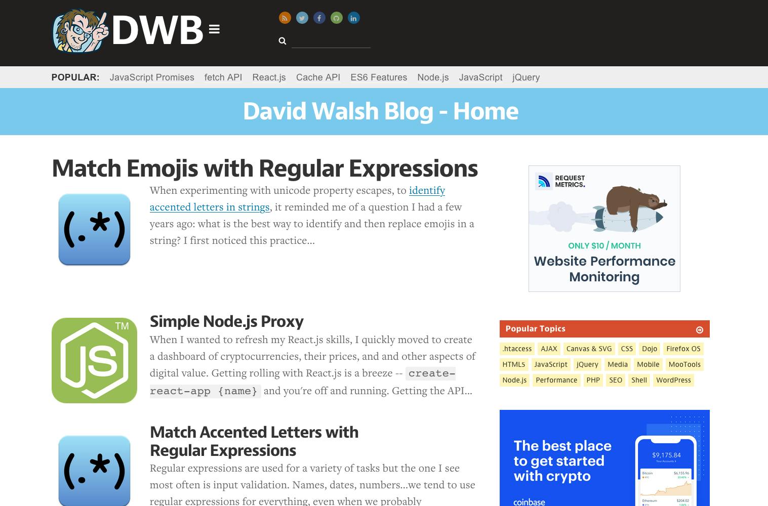 David Walsh homepage