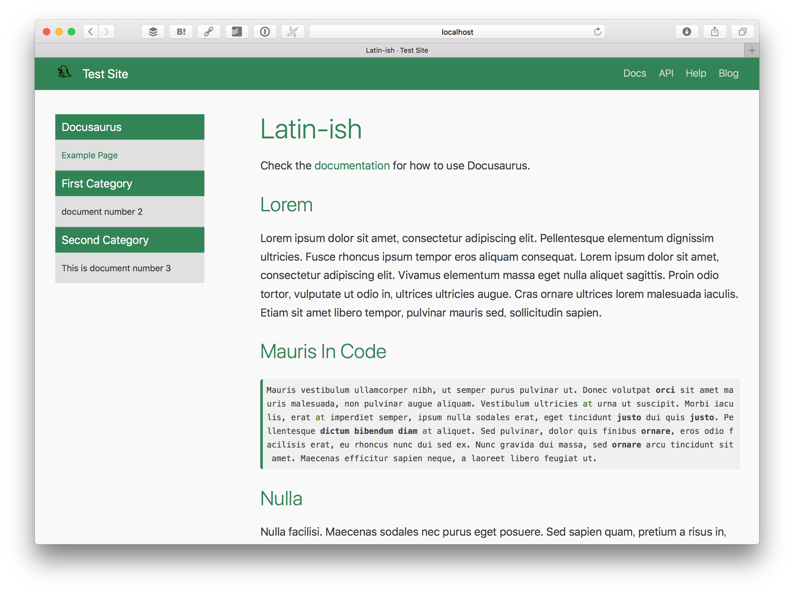 Docusaurus javascript documenation