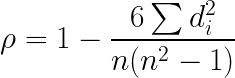 Spearman's rank correlation coefficient formula
