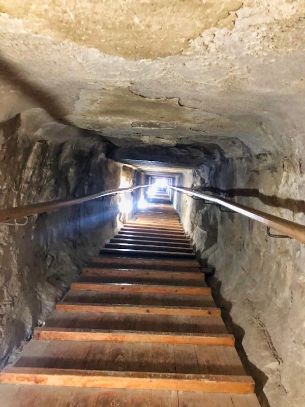 Halfway back up the tunnel finally seeing the light