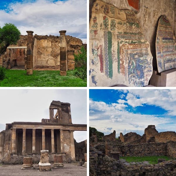 Pompeii ruins and mosaic work