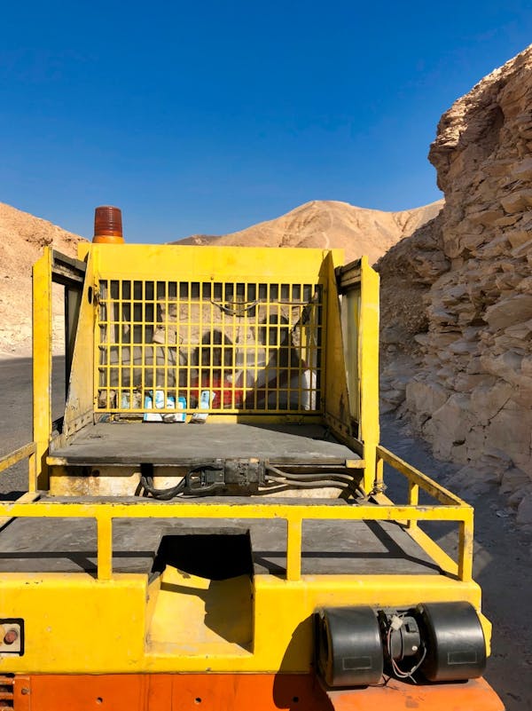 H driving the trolley