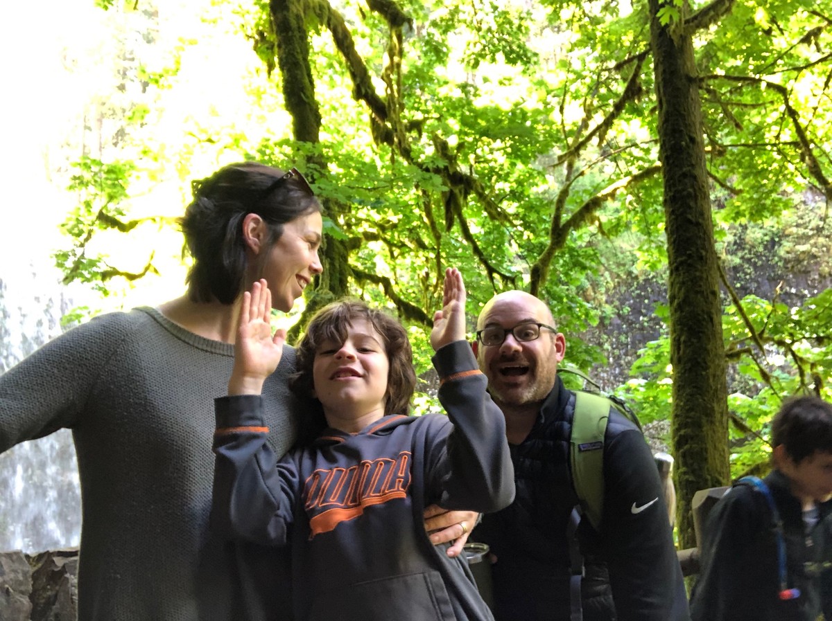 Family at Silver Falls