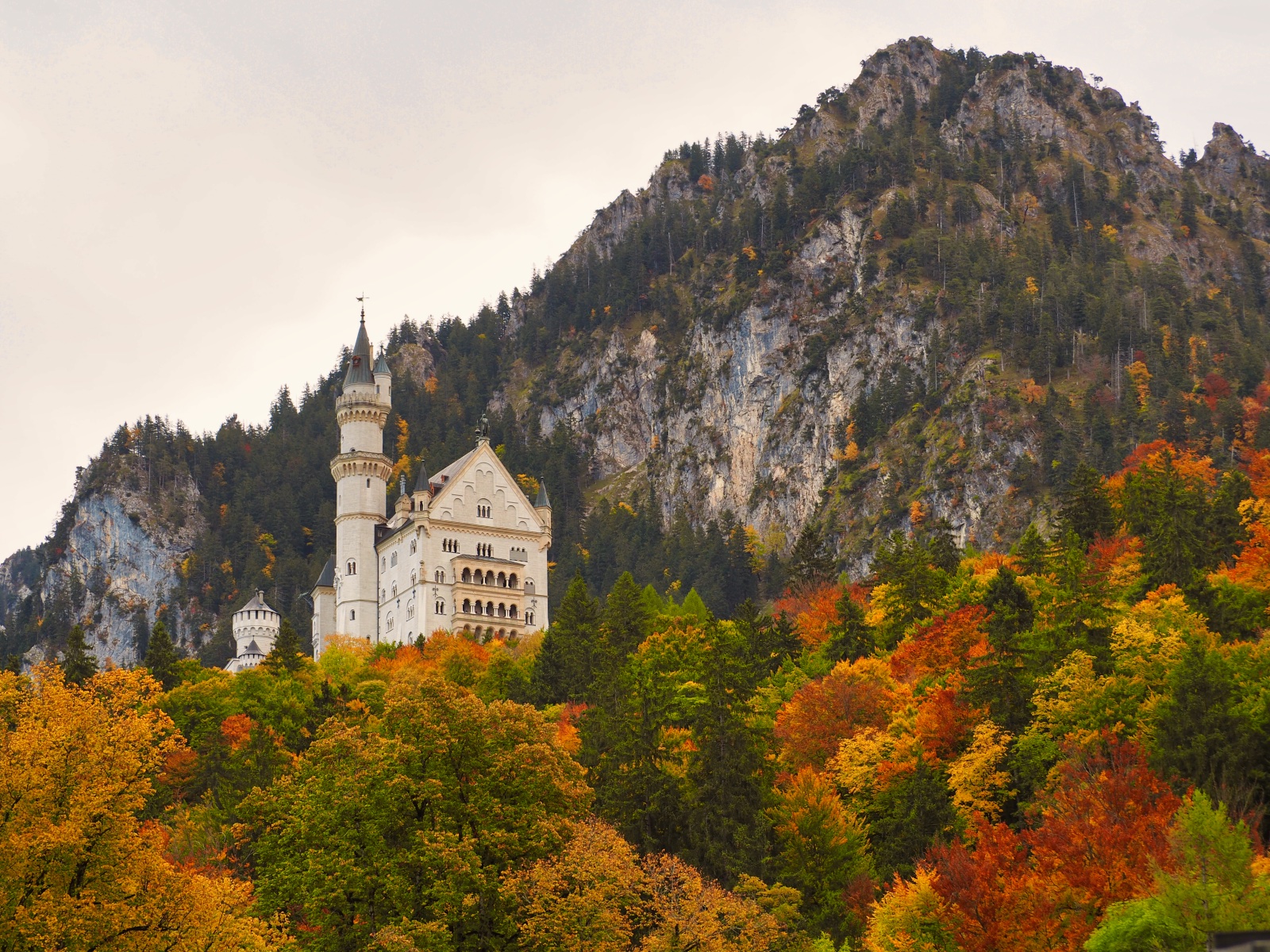 Looking up to Neuschwanstein Castle