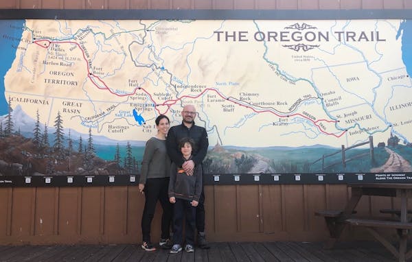 Family at End of Oregon Trail Museum