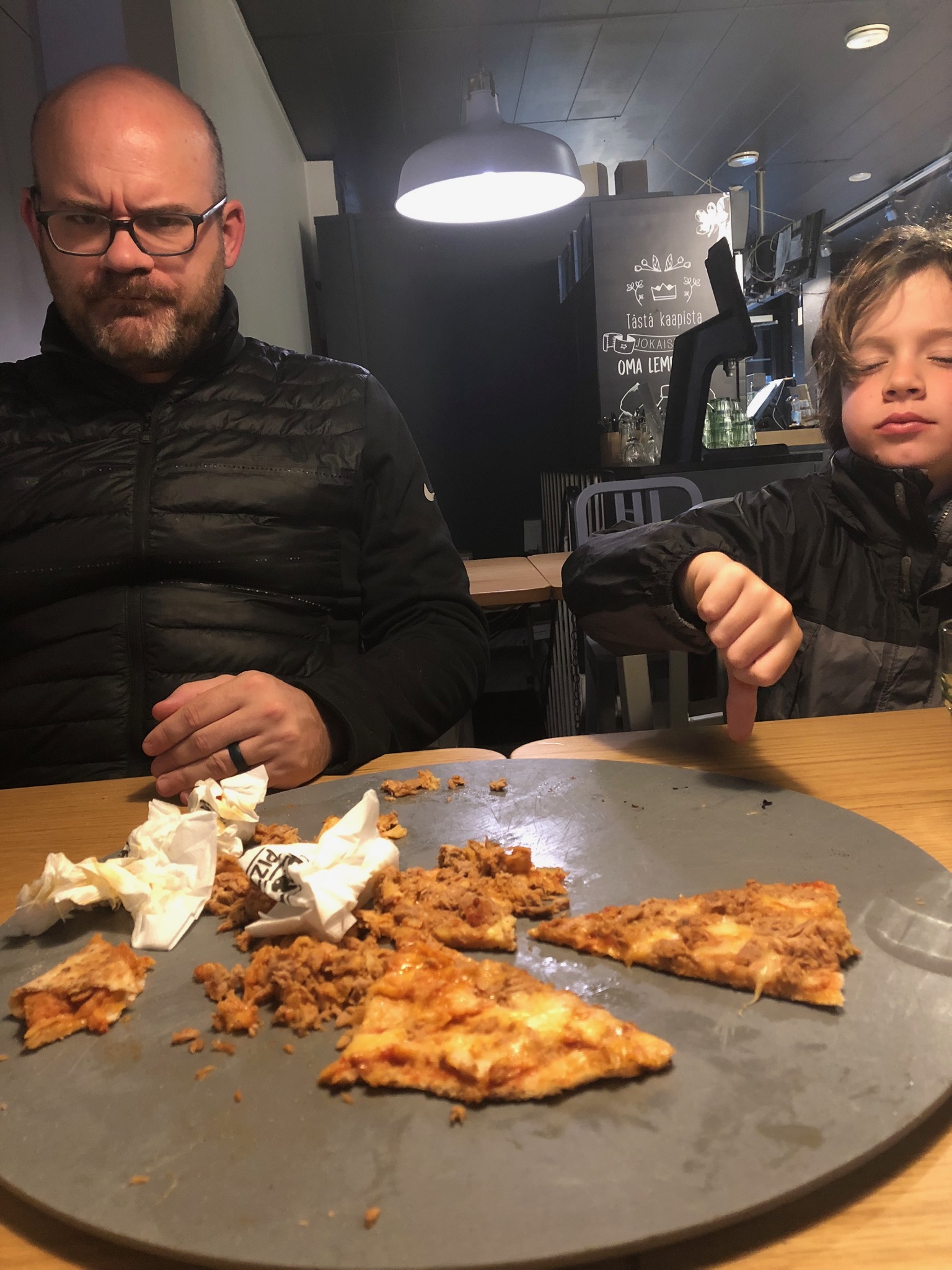 aftermath of the pepperoni-tuna pizza