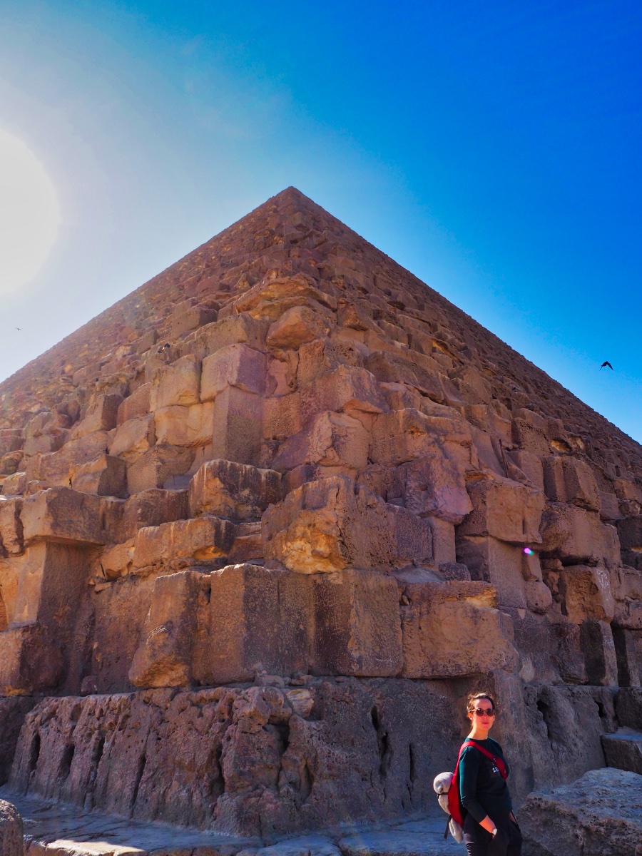 Laura in front of Khufu's Pyramid