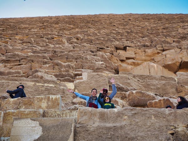 Laura, Jon, and H on Khufu's Pyramid