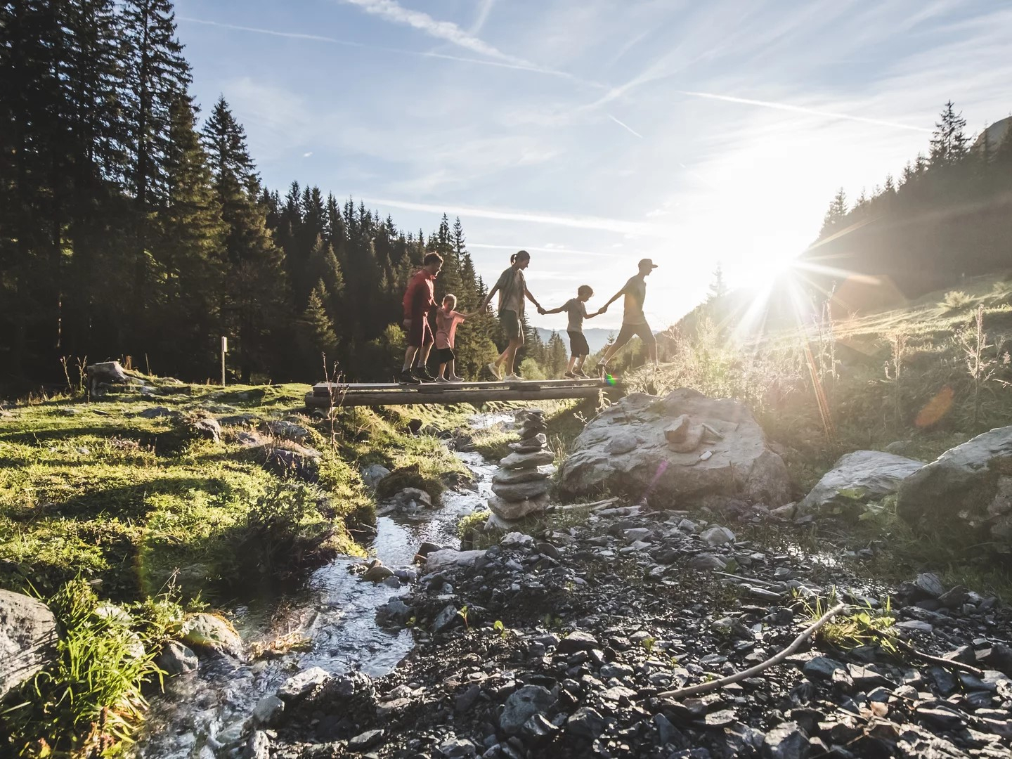 hiking family