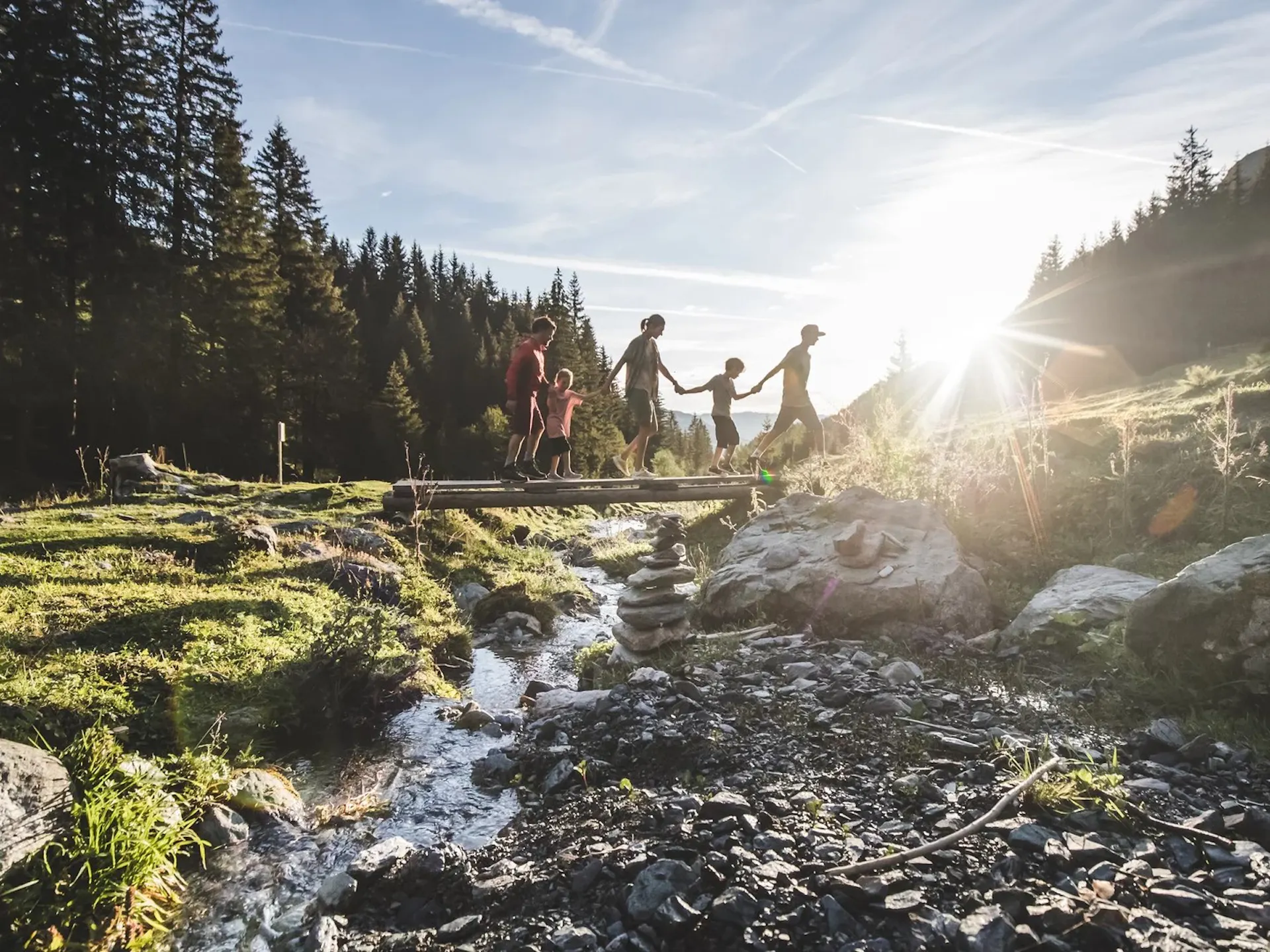 hiking family