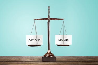 options vs stocks weighted on a scale