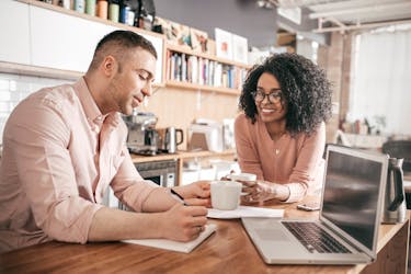 Couple discussing how to negotiate mortgage rates