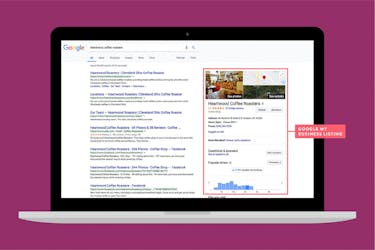 Google my business listing appear on the right side of search results