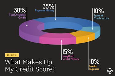 Goodwill letter: A chart explaining what makes up a credit score