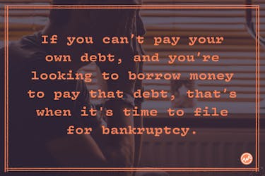If you can’t pay your current debt, and you’re borrowing money to pay another creditor, you’re compounding the issue, and you’re digging yourself into a deeper “debt” hole. 