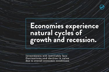 Economies experience natural cycles of growth and recession graphic