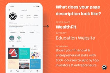 How to write a page description on Instagram