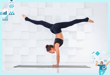 Yoga particpant doing a balancing act