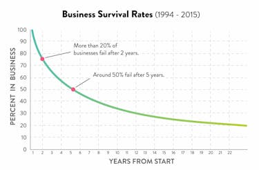 Avoid The Traditional Business Plan. Business survival rates 1994 - 2015