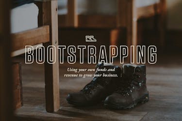 Boots with laces as a symbol for bootstrapping startup business