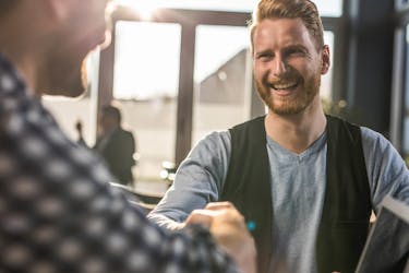 entrepreneur creating personal brand handshake