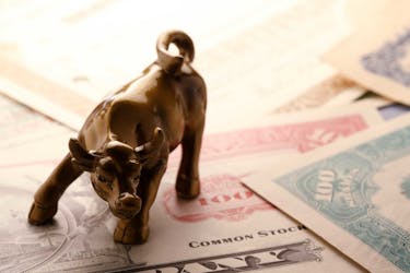 Wall Street bull as symbol of investing in options