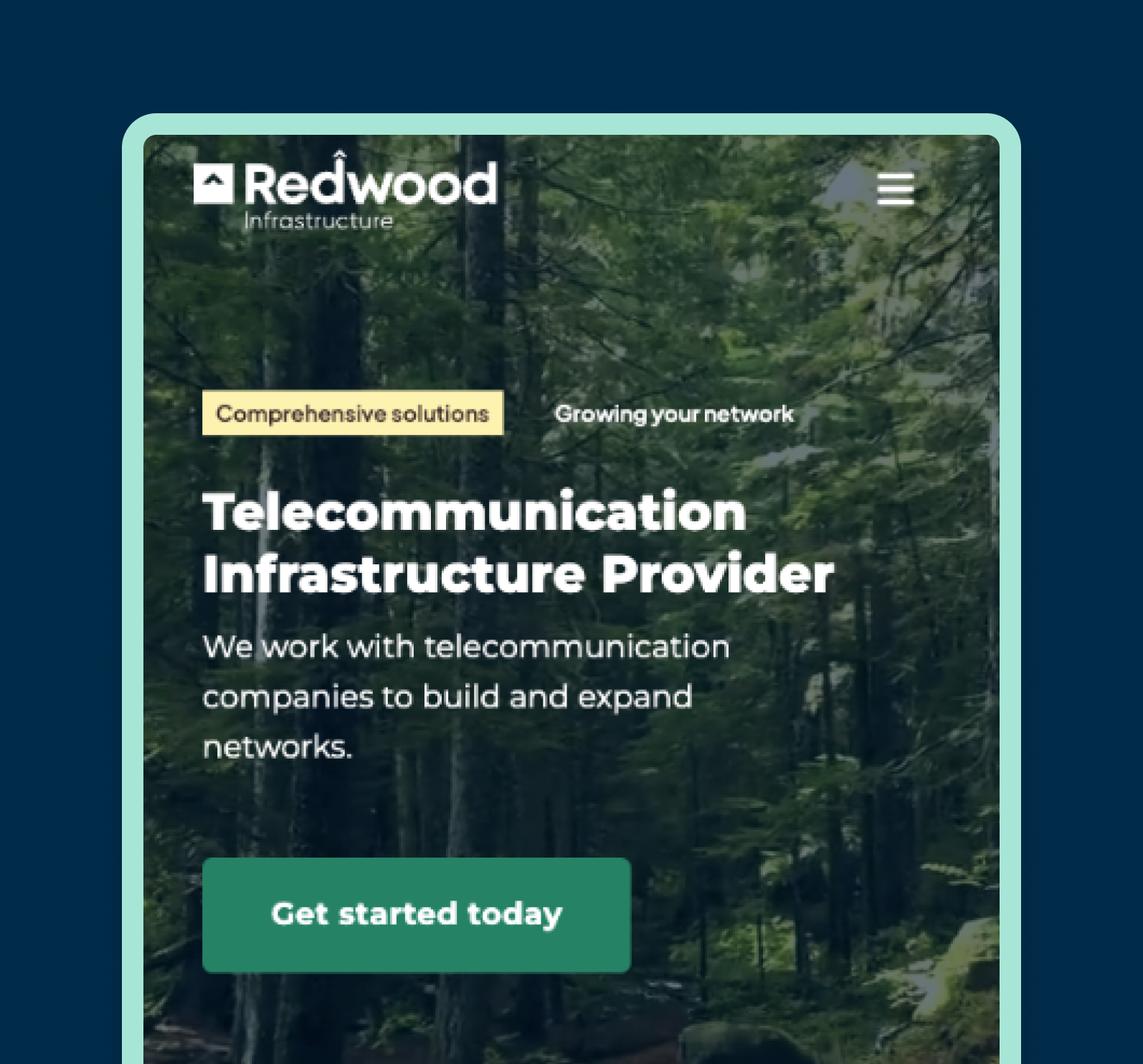 Redwood website on a phone