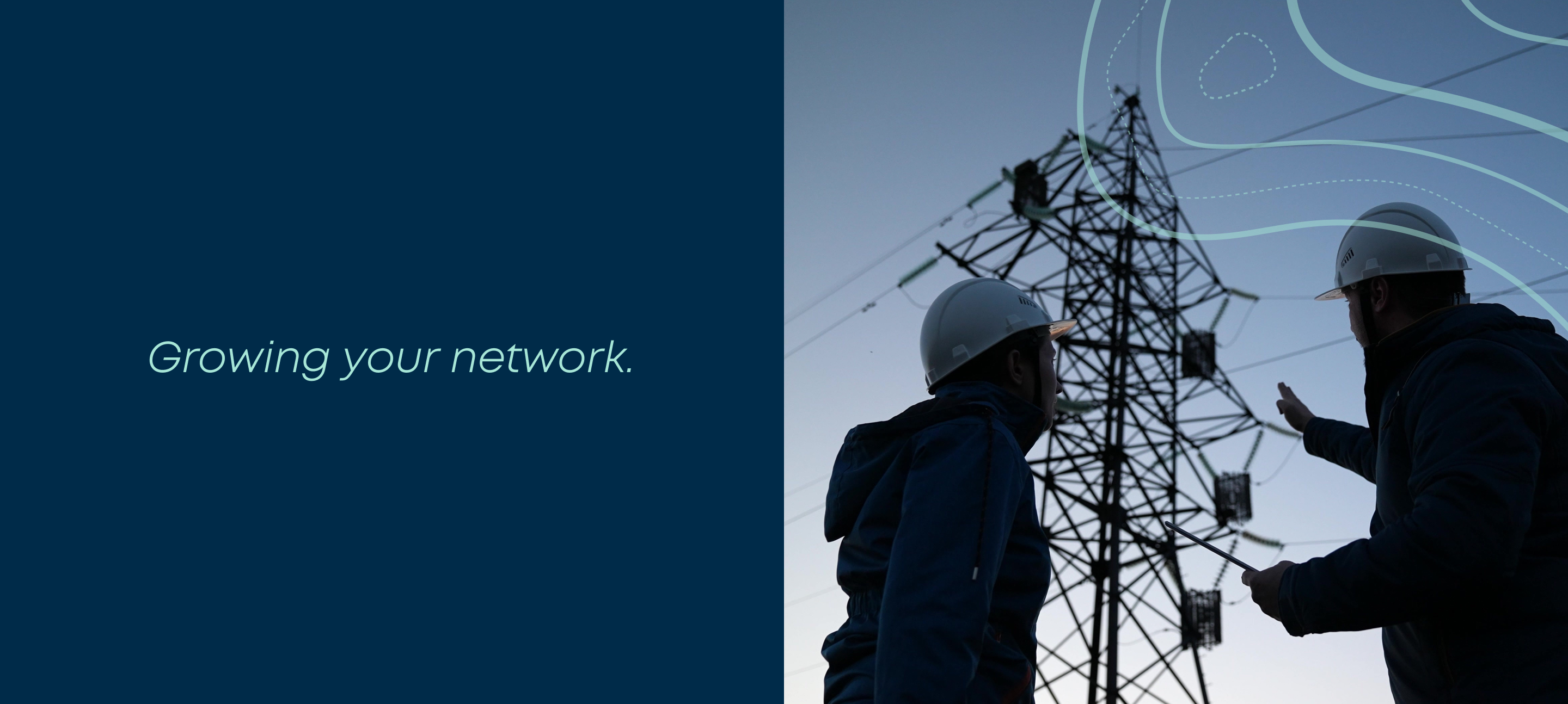 Redwood Tagline beside an image of people talking