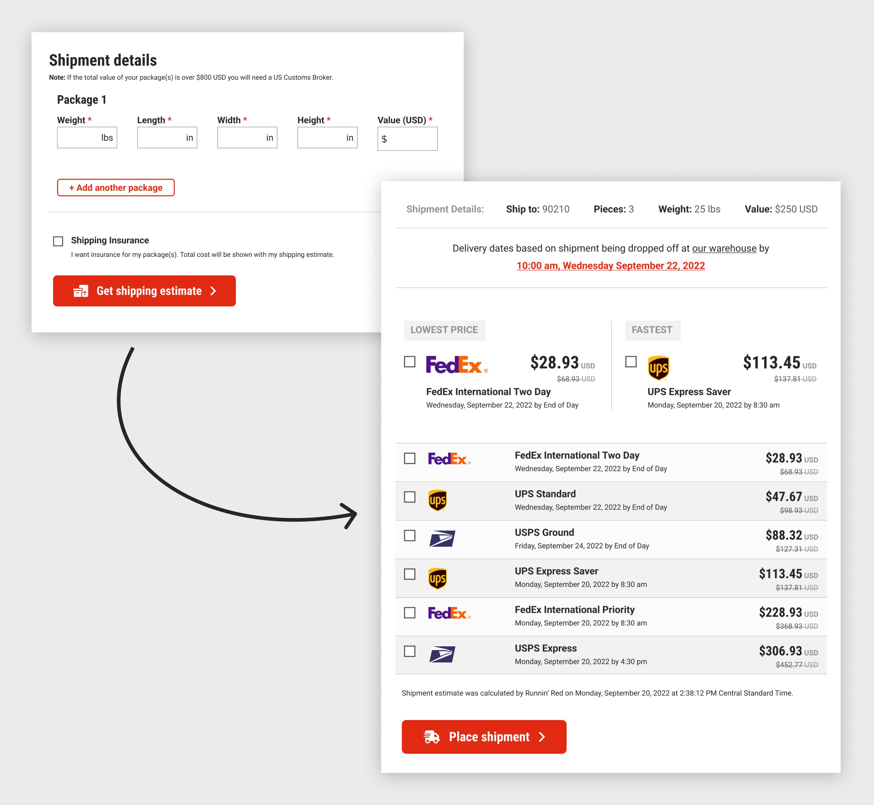 custom development for shipping labels