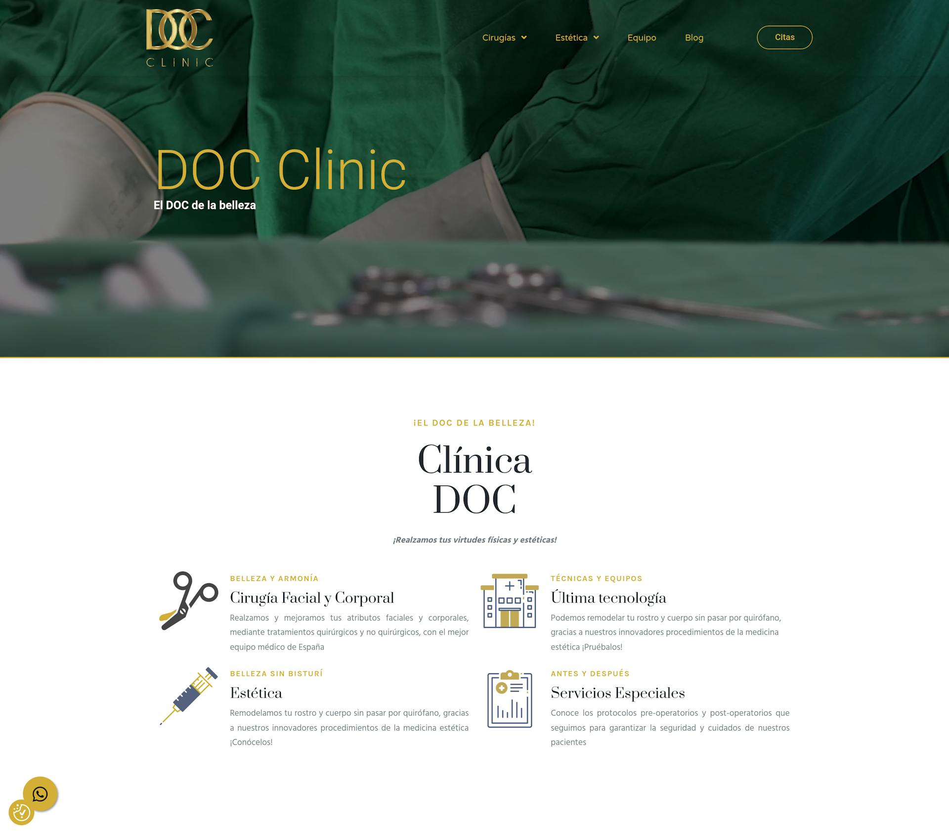 docclinic.es website screenshot on desktop