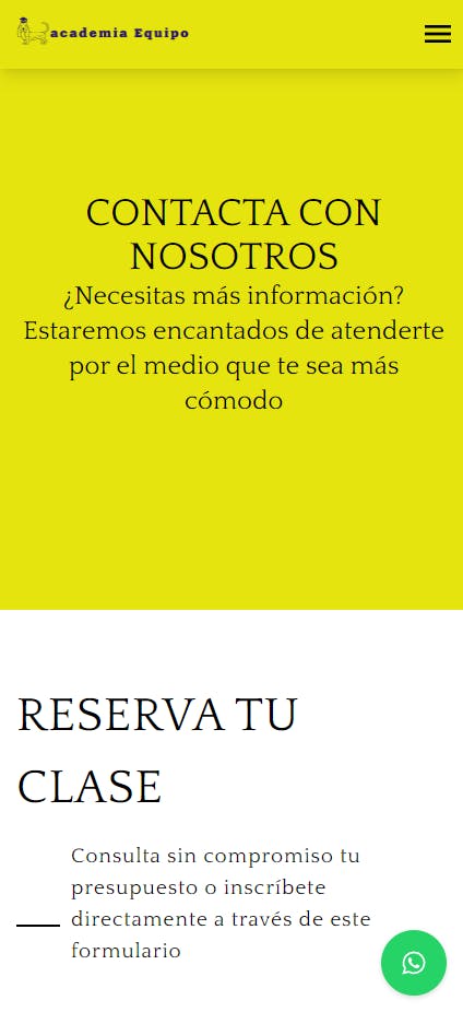 Contacto Academia Equipo