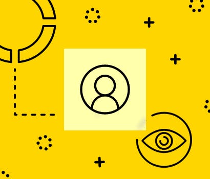 Logo d'un utilisateur sur fond jaune