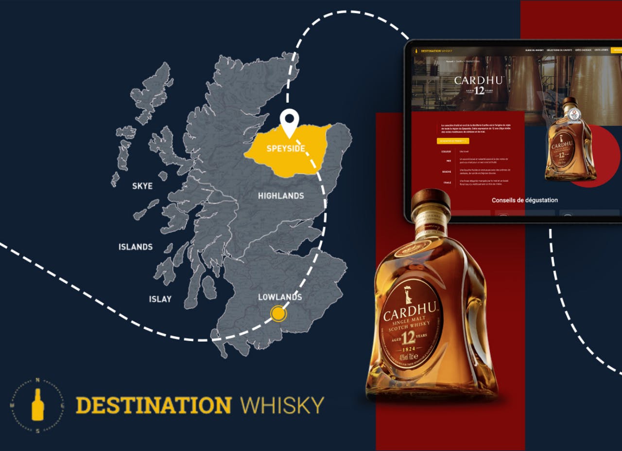 Extrait d'une page de marque du site Destination Whisky de MHD