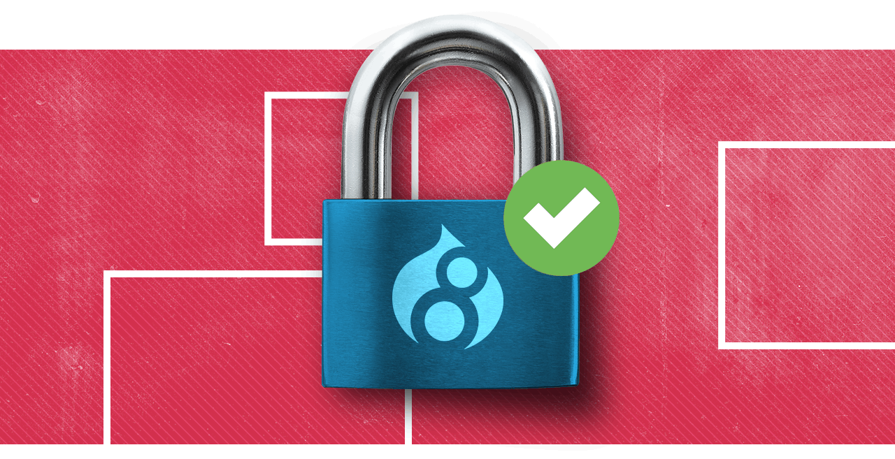 Un cadenas avec un logo Drupal pour illustrer le caractère sécuritaire du site internet de l'AACC