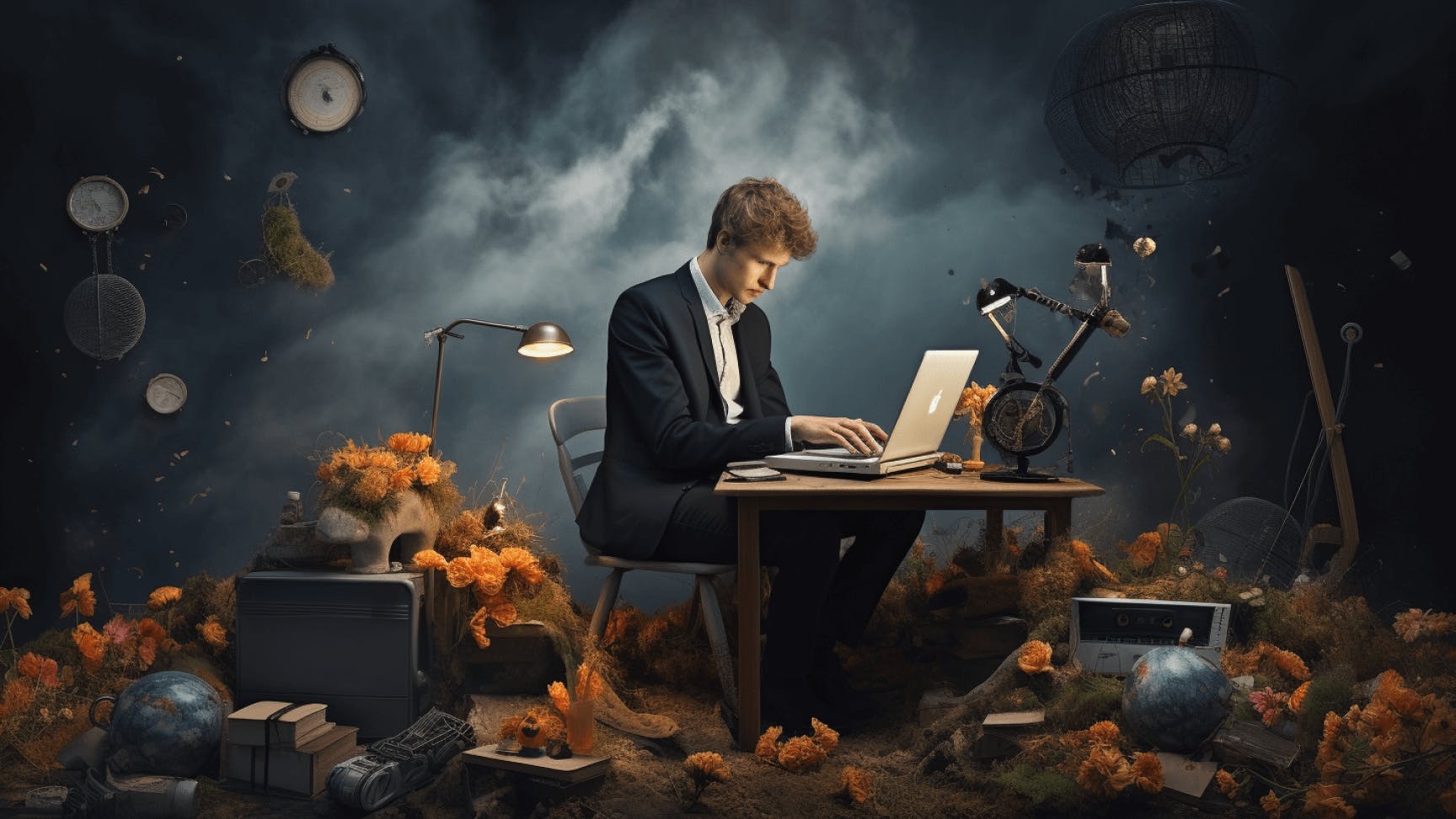man sitting on chair and typing on laptop