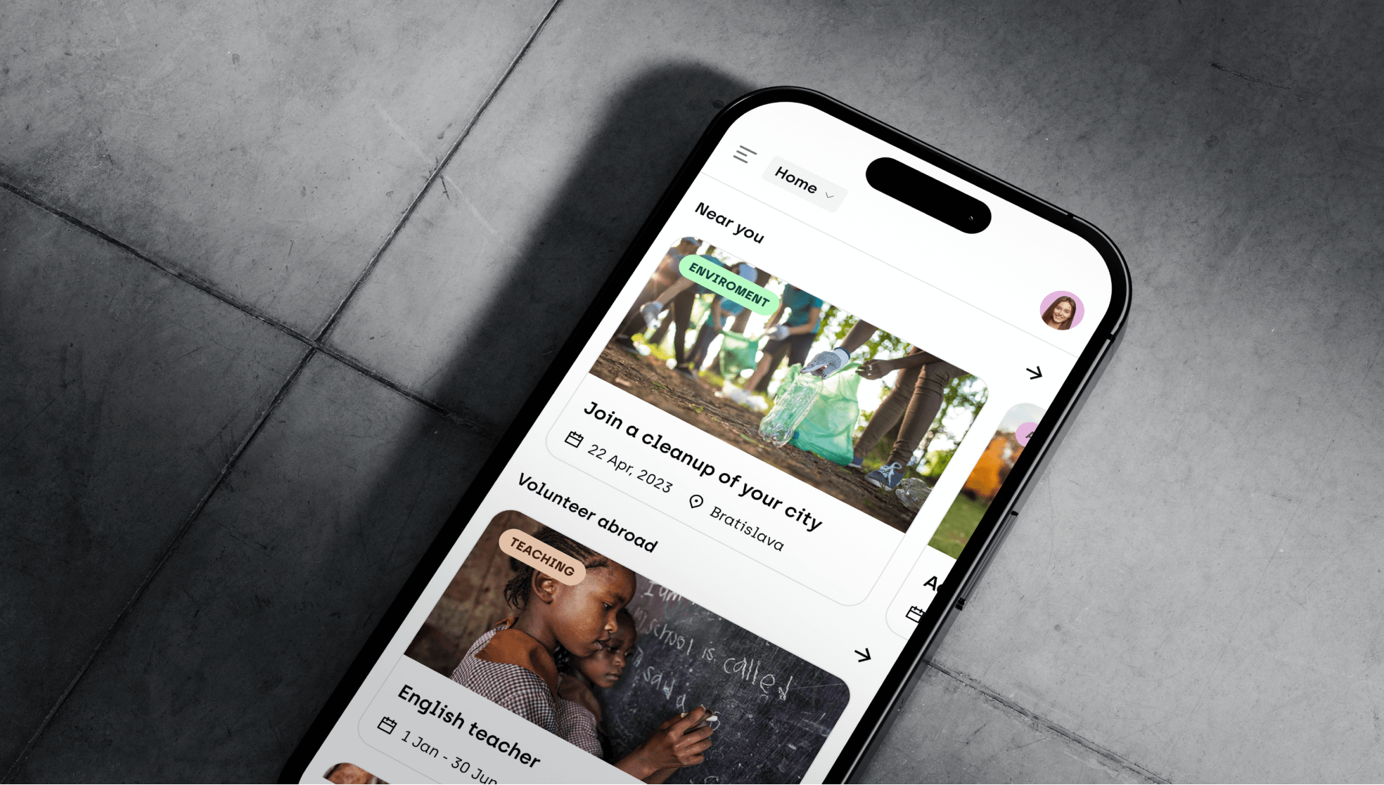 mockup showing the Forus mobile app