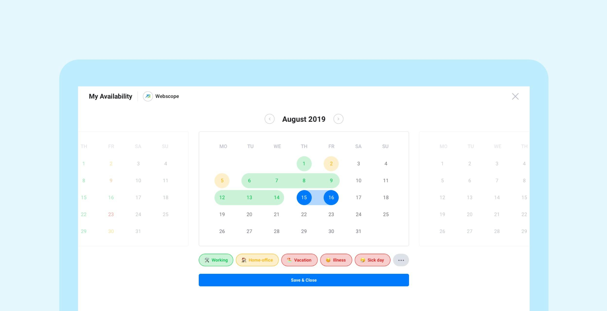 Scrumie - availability 