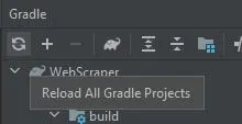 IDE Gradle toolbar with an option to reload all Gradle projects