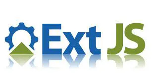 Ext JS logo with a gear icon on a dark background