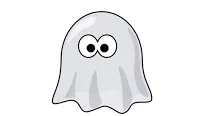 Simple PhantomJS ghost icon graphic on a white background