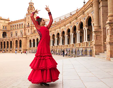 Girl dancing sevillanas