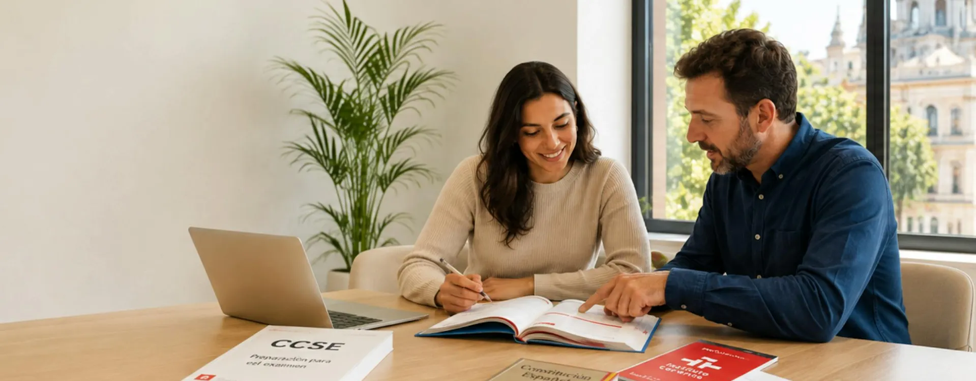 estudiantes en el curso de preparación para el examen CCSE