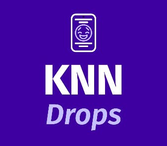 Imagem com o texto "KNN Drops" em um fundo roxo.