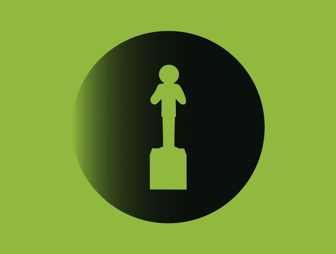 ilustração do troféu do prêmio reclame aqui